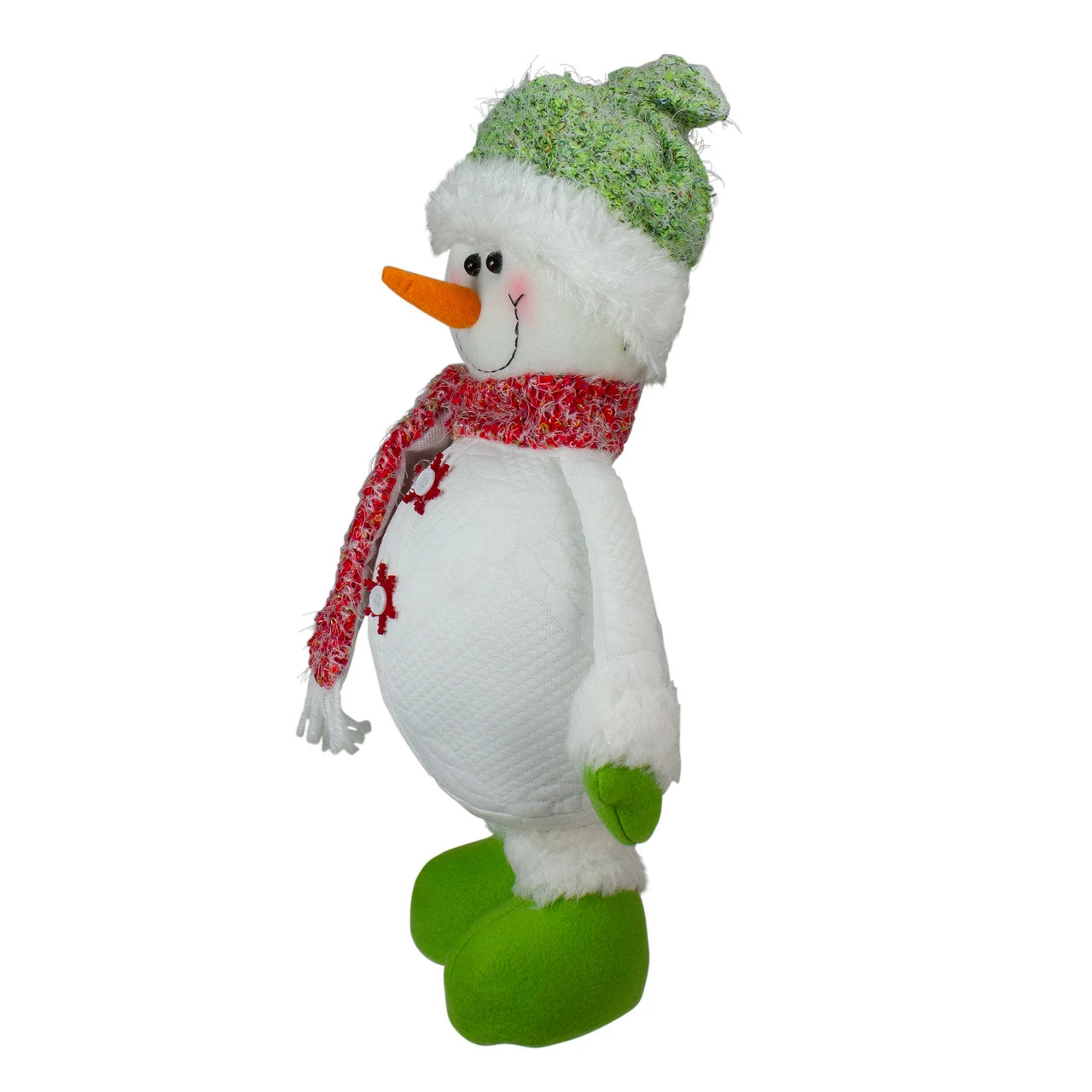 Melrose 17" White And Green Standing Snowman Christmas Tabletop Figure 4 Melrose 17" White And Green Standing Snowman Christmas Tabletop Figure - Image 4