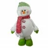 Melrose 17" White And Green Standing Snowman Christmas Tabletop Figure
