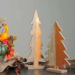 Midwest Set Of 2 Gray And Brown Wood Trees With Metallic Paint Christmas Figurine 14" 5 Midwest Set Of 2 Gray And Brown Wood Trees With Metallic Paint Christmas Figurine 14" -Northlight Shop midwest 147353 3 54430.1588415634