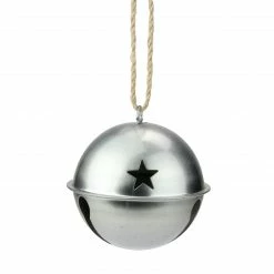 Midwest 3.25" Silver Jingle Bell With Star Cut Outs Christmas Ornament