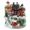 Northlight 6.5" Animated Victorian Village Ice Skating Winter Scene Christmas Music Box