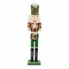 Northlight 24" Red And Green Glitter Christmas Nutcracker Drummer