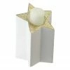 Northlight 6.25" Champagne Gold And White Glittered Candle Holder