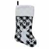 Northlight 20.5" Black And White Plaid Rustic Reindeer Snowflake Christmas Stocking