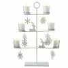 Midwest 20.5" White Reindeer And Snowflakes Votive Candle Holder Tabletop Tree