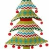 Raz 19" Merry & Bright Plush Knit Snowflake And Chevron Christmas Tree Table Top Decoration