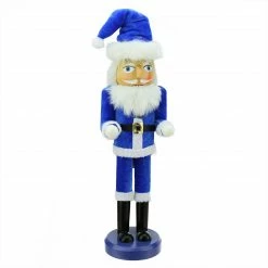 Northlight 14" Blue And White Santa Wooden Holiday Nutcracker