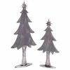 Melrose Set Of 2 Gray And Silver Christmas Tree Tabletop Decor 27"