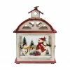 Northlight 14.5" Red And White Snowman Holiday Scene Christmas Candle Lantern