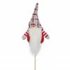 Northlight 11.5" Santa Gnome With Plaid Hat And Striped Arms Christmas Pick