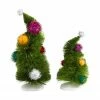 Department 56 7.5" Set Of 2 Green And Yellow Dr. Seuss The Grinch Wonky Trees Christmas Tabletop Decor