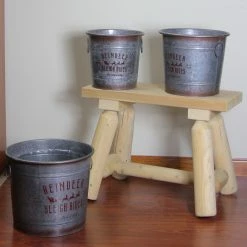 Napco Set Of 3 Reindeer Sleigh Rides Metal Christmas Tree Pot Covers -Northlight Shop napco 50950 3 14565.1587644957