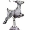 Diva At Home 17" Silver Snow Covered Right Facing Prancing Reindeer Christmas Tabletop Decoration