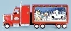 Roman 25.5" Red And White Semi Truck With Winter Scene Christmas Table Topper