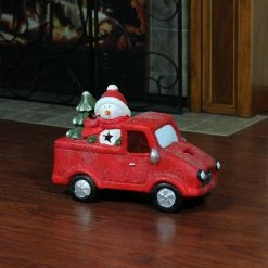 Northlight 14.5" Red Pre-Lit LED Snowman In Truck With Tree Christmas Tabletop Decor -Northlight Shop northlight20cb18807 1201 22017.1595892107