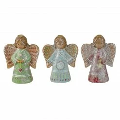 Northlight Set Of 3 Glitter Dusted Gingerbread Christmas Angels 6"