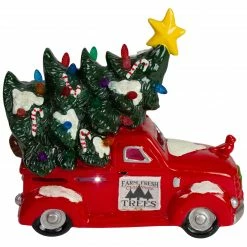 Northlight 8" Red LED Lighted Vintage Truck Hauling Christmas Tree -Northlight Shop northlight20dw92542 2 84043.1633021539
