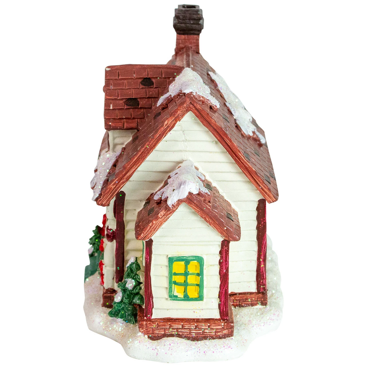 Northlight 6.5" White LED Lighted Cottage House Christmas Village Decoration 4 Northlight 6.5" White LED Lighted Cottage House Christmas Village Decoration - Image 4