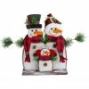 Northlight 16" Snowman Family With Plaid Scarves Table Top Christmas Decoration