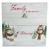 Northlight 10" Lighted Snowman Family Blessing Christmas Canvas Wall Art With Photo Clip