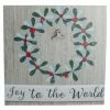 Northlight 10" Christmas Wreath And Joy To The World Canvas Wall Art With Photo Clip