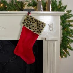 Northlight 20" Red And Black Leopard Cuff Christmas Stocking 4 Northlight 20" Red And Black Leopard Cuff Christmas Stocking -Northlight Shop northlight 510100go 03 43015.1666337531