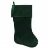 Northlight 18" Traditional Solid Green Velvet Hanging Christmas Stocking