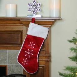 Northlight 19" Red And White Snowflake Embroidered Christmas Stocking -Northlight Shop northlight 530998go 3 61179.1599786794