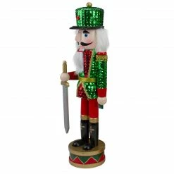 Northlight 14.25" Red And Green Sequin Jacket Nutcracker With Sword -Northlight Shop northlight 97166 redgreen 1 94502.1666770108