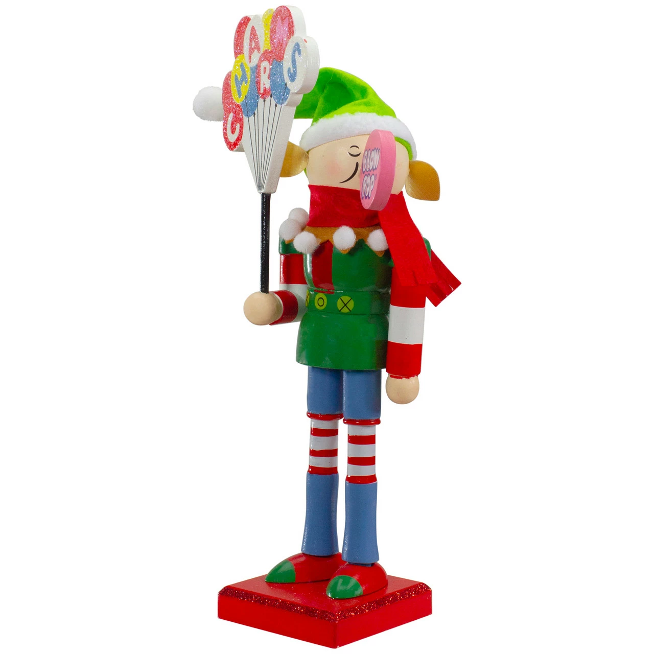 Northlight 11" Tootsie Roll Charms Blow Pop Wooden Christmas Elf Figure 2 Northlight 11" Tootsie Roll Charms Blow Pop Wooden Christmas Elf Figure - Image 2