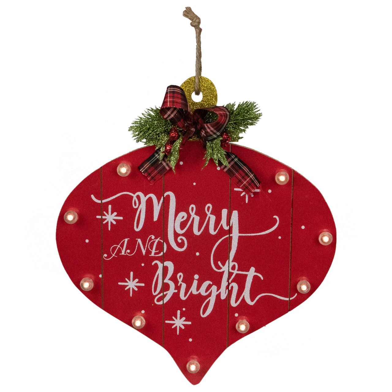 Northlight 13.75" Red Onion Ornament "Merry And Bright" Christmas Sign 1 Northlight 13.75" Red Onion Ornament "Merry And Bright" Christmas Sign