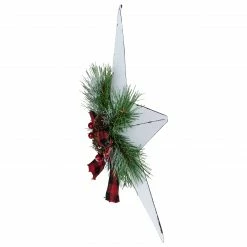 Northlight 17" White 5 Point Christmas Star With Plaid Ribbon With Artificial Pine -Northlight Shop northlight ac26856 2 sample 34359.1665611032