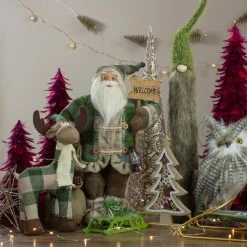 Northlight 14" Tan And Green Buffalo Plaid Standing Moose Christmas Decoration -Northlight Shop northlight ad20109 secondarystyled 51297.1665346440