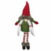 Northlight 25" Red, Green, And White Sitting Tabletop Female Gnome Christmas Decoration