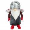 Northlight 14" Dark Grey Gnome With Red And Grey Fur Trapper Hat Christmas Decoration