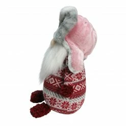 Northlight 12" Red And White Nordic Gnome With Pink And Grey Fur Trapper Hat Christmas Decoration -Northlight Shop northlight am87005 2 08922.1588406285