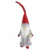 Northlight 18.75 Gray And Red Santa Gnome With Tall Crochet Hat Christmas Decoration