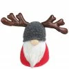 Northlight 14" Red And Gray Santa Gnome With Moose Antlers Christmas Table Top Decoration