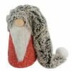 Northlight 16" Red, Grey And White Long Fluffy Hat Gnome Christmas Decoration