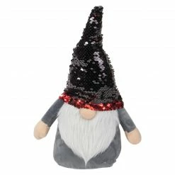 Northlight 12.5" Red And Black Reverse Sequin Hat Standing Gnome Christmas Decoration -Northlight Shop northlight am87031 5 52514.1665610431