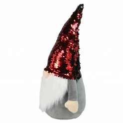 Northlight 12.5" Red And Black Reverse Sequin Hat Standing Gnome Christmas Decoration -Northlight Shop northlight am87031 36618.1665610431