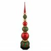 Northlight 54" Green And Red Topiary Finial Tower Commercial Christmas Decoration