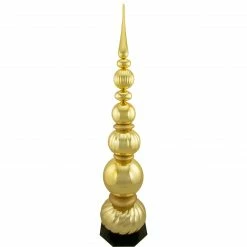 Northlight 54" Shiny Gold And Glittered Topiary Finial Tower Commercial Christmas Decoration