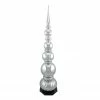 Northlight 54" Shiny Silver And Glittered Topiary Finial Tower Commercial Christmas Decoration