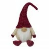 Northlight 17" Ivory And Red Chubby Smiling Gnome Plush Tabletop Christmas Decoration