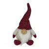 Northlight 15" Ivory And Red Chubby Smiling Gnome Plush Tabletop Christmas Figure