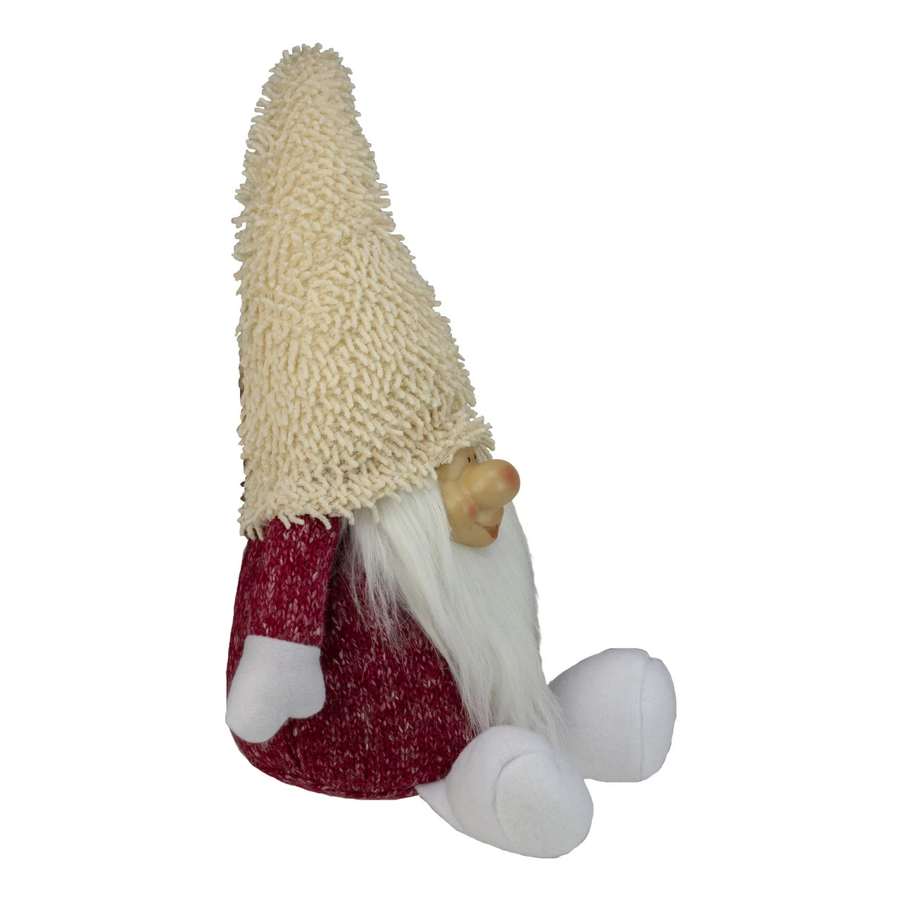 Northlight 15" Textured Red And White Chubby Smiling Gnome Plush Table Top Christmas Figure 3 Northlight 15" Textured Red And White Chubby Smiling Gnome Plush Table Top Christmas Figure - Image 3