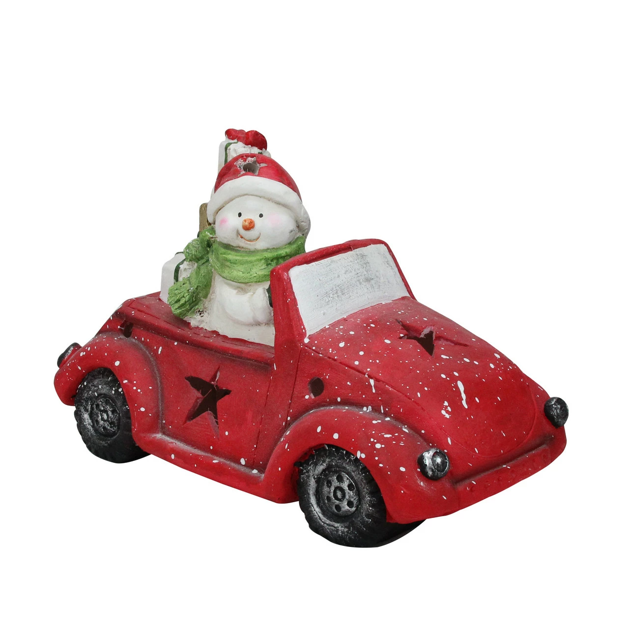 Northlight Pre-Lit LED Joyful Snowman Driving A Red Beetle Star Car Tabletop Decor 1 Northlight Pre-Lit LED Joyful Snowman Driving A Red Beetle Star Car Tabletop Decor