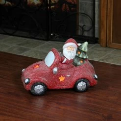 Northlight 14" Red LED Lighted Magnesia Glitter Car With Santa Claus Christmas Tabletop Decor -Northlight Shop northlight cb18806 styled 51515.1588405854
