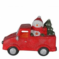 Northlight 14.5" Red Pre-Lit LED Snowman In Truck With Tree Christmas Tabletop Decor -Northlight Shop northlight cb18807 3 00257.1600218909